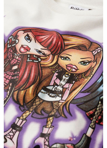 C&A свитшот из хлопка bratz однотонный белый кэжуал