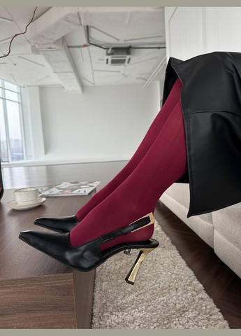 No Brand Стильні жіночі слінгбеки слінгбекі чорний з штучна шкіра, — всесезон (318069052)