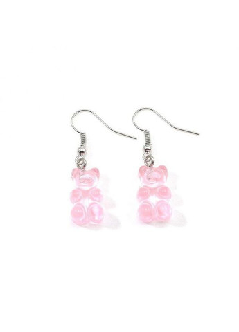 Женские серьги крючки в форме 3D сережки белые Желейные Мишки серебристые Liresmina Jewelry (295440342)