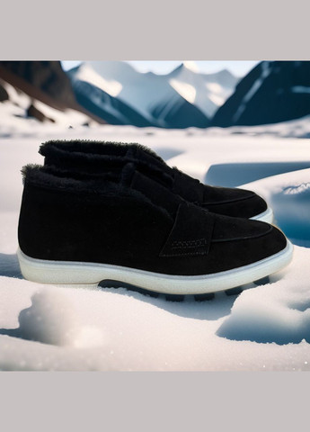 Зимние лоферы высокие замшевые Marandi без декора из натуральной замши