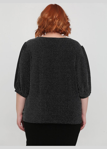 Чорна демісезонна блузка з блискучого трикотажу для жінки 0926841 чорний H&M
