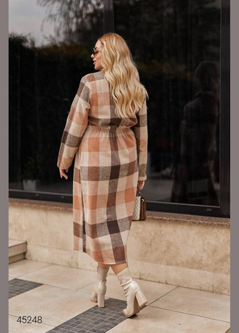 Коричнева повсякденний сукня в клітку Liton в клітинку