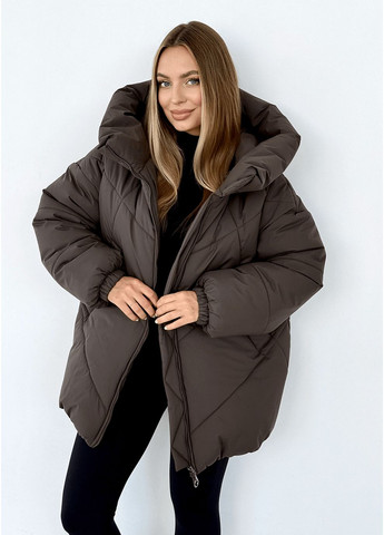 Темно-коричневая зимняя зимняя куртка селин меди (01211-brown144) MioRichi