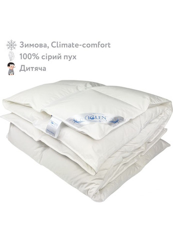 Ковдра пухова зимова зі 100% сірим гусячим пухом дитяча Climatecomfort 110х140 () Iglen 11014010g (282313759)