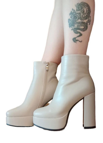 Бежеві ботильйони жіночі Loretta черевики нарядні на підборах