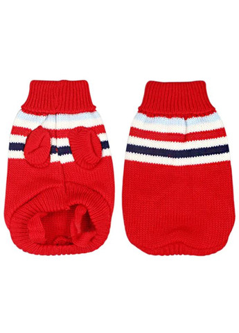 В'язаний акриловий светр для котів Pet Style "Червоні смуги" 2XL No Brand - (323233624)