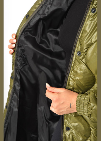 Оливкова (хакі) демісезонна куртка жіноча демісезонна кольору хакі Let's Shop