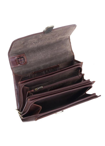 Кожаная барсетка коричневого цвета Italico 9337 moro Tony Perotti (303830047)