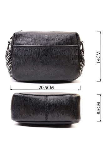 Сумка на одне відділення в класичному кольорі з натуральної шкіри 22606 Чорна Vintage (297993032)