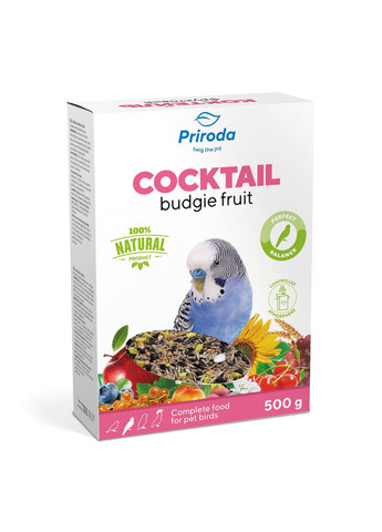 Корм Коктейль «Фруктовий» для хвилястих папуг, 500 г Природа (365593201)
