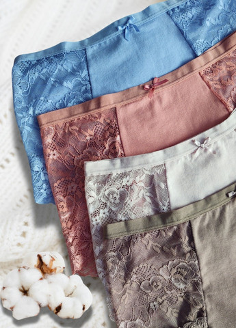 Бавовняні труси з високою посадкою та мереживом FS (329203224)