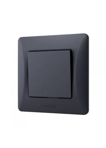 Выключатель одноклавишный черный графит BINERA Videx (366298218)