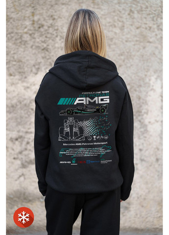 Жіноче Утеплене Зіп Худі На Флісі Зіпер З Принтом AMG Kane Black Without (372520011)