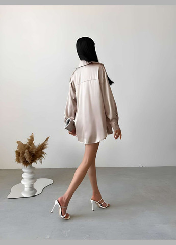 Женский качественный летний нежный зеленый костюм в пижамном стиле рубашка короткие шорты и топ No Brand (333143130)