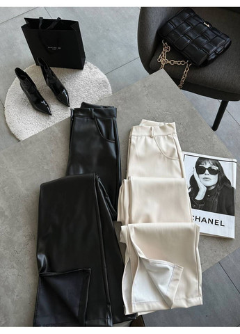 Жіночі штани з вирізами екошкіра No Brand Г1469-1162/1 (363839488)