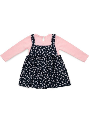 Комбинированное платье в горошек (17884-92g-pink) Breeze (300624986)