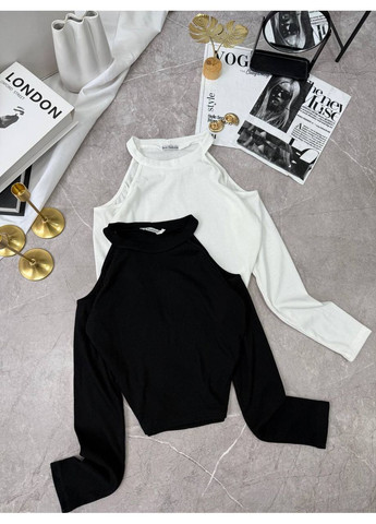 Жіночий чорний лонгслів No Brand (356183139)