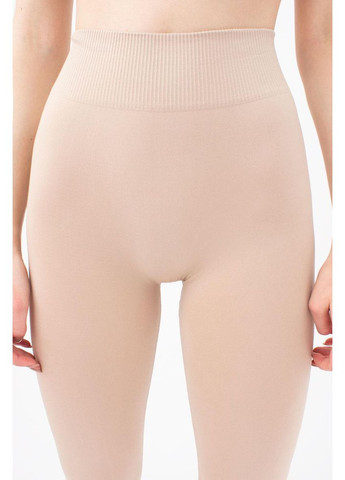 Бежевые демисезонные женские непрозрачные бесшовные леггинсы Giulia