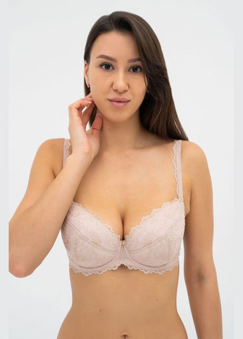 Бежевый бюстгальтер пуш-ап Effetto с косточками хлопок, полиамид, эластан