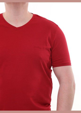 Червона футболка чоловіча червона однотонна великий розмір з коротким рукавом Jean Piere Пряма