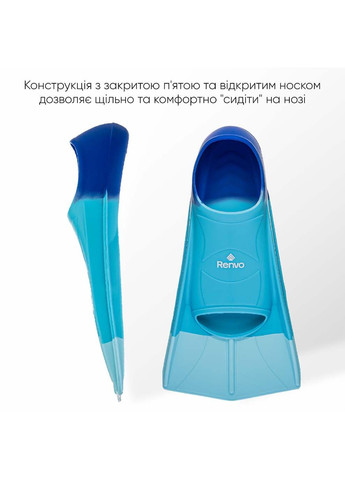 Короткі ласти для тренування в басейні Frio із закритою п'ятою Різнокольоровий Renvo (323203092)