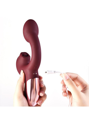 Смарт-вибратор Ponder Red, двойная стимуляция, виброяйцо+язычок для клитора Magic Motion (373019528)