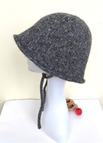 Женская Вязаная Шляпа из Шерсти и Акрила — Теплая Шапка-Бакет с Завязками No Brand в'язаний капелюх / шапка бакет (365301171)