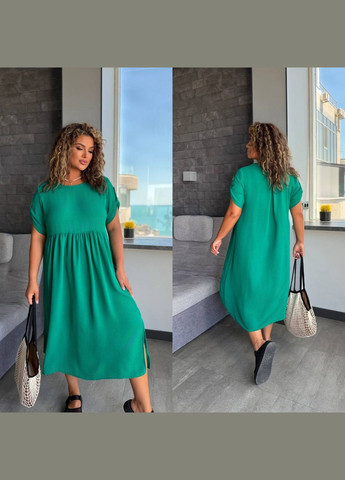 Зелена повсякденний, кежуал жіноча сукня літня Style Point однотонна