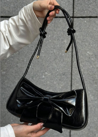 Женская черная сумка 3212 багет No Brand (303322987)