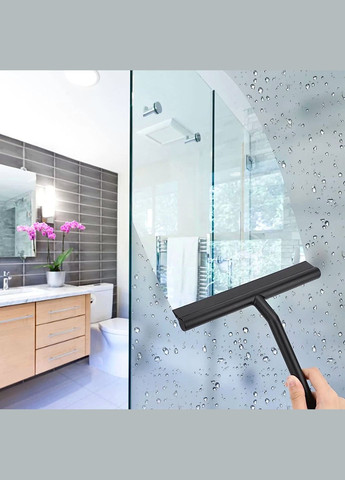 Скребок Loft (Лофт) универсальный для стекла или зеркала с держателем в ванную комнату Черный, WUKE No Brand (324402831)