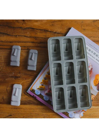 Молд силіконовий Моаї 11 на 20 см сірий Jannet молди (362191672)