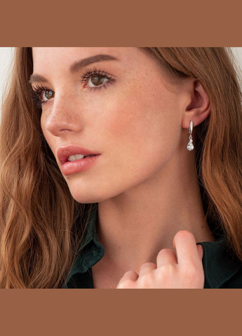 Срібні сережки з фіанітами 121010 Oniks (264022622)