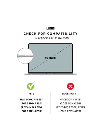 Чехол для MacBook Air 15"(2023-2025), Essential Armor, Ice UAG (385660072)