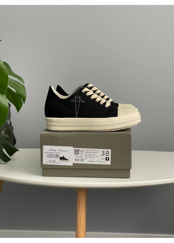 Кроссовки женские Rick Owens DRKSHDW Ramones Low Black Milk PREMIUM | Рик Оуэнс Рамоунс Премиум черно-белые No Brand чёрно-белые демисезоны (355888598)