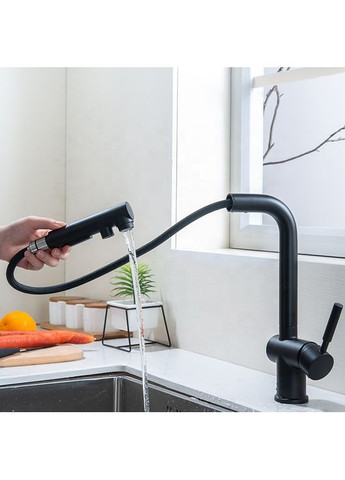 Комплект черной кухонной мойки и смесителя из нержавеющей стали NB-4643 Nett (336938078)