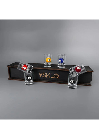 Набор рюмок 6 шт. вставки: шар для бильярда | Изделия ручной работы Handmade 225-001-049 (366889337)