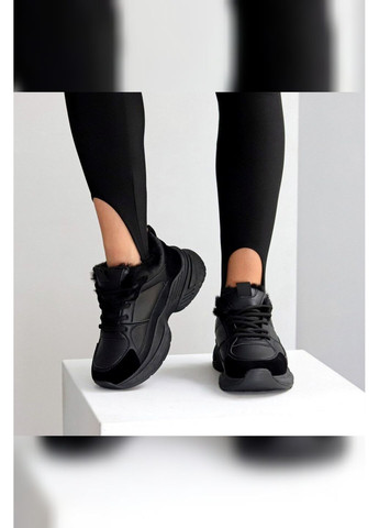 Женские зимние кроссовки чёрного цвета с мехом тёплые Viki кросівки чёрные зима (364117902)