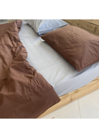 Постільна білизна Сірий+шоколад ранфорс Двухспальний розмір, наволочки 70/70 No Brand (363190045)