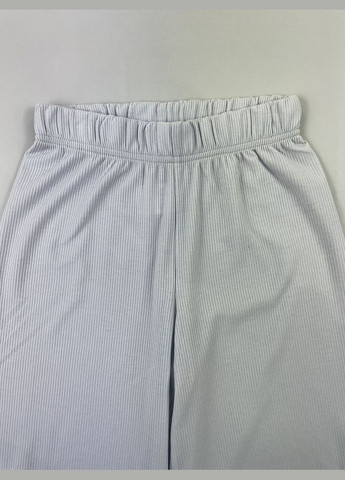 Бузковий літній комплект для дівчинки топ та палаццо в рубчик Mevis