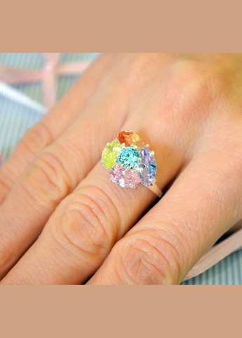 Кольцо с цветными камнями 8592 SE, размер Maxi Silver (341539801)