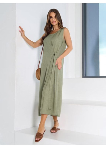 Оливковое платье 15198 оливковое ISSA PLUS однотонное