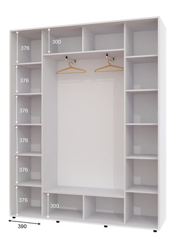 Шафа-купе тридверна 200*45*250 Білий Дзеркало з піскострумним малюнком ШК-05 Алекса (360443137)