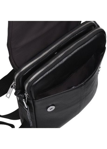 Сумка планшет через плече для документів та для телефону чоловіча з натуральної шкіри середня Чорний 36980 Keizer (353690069)