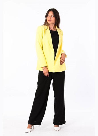 Желтый женский пиджак удлиненный женский 029 костюмный креп жёлтый Актуаль - демисезонный