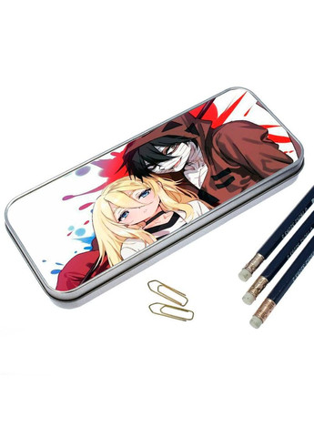 Органайзер для канцелярских принадлежностей металлический, кейс для мелочей Аниме Ангел кровопролития #003 7*18 см Silver No Brand (309151813)