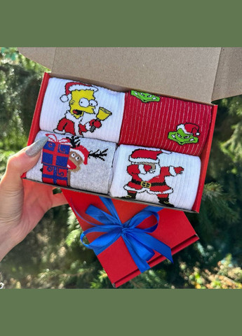 Комбинированные боксик новогодних носков на 4 пары Vakko новогодние (305054043)