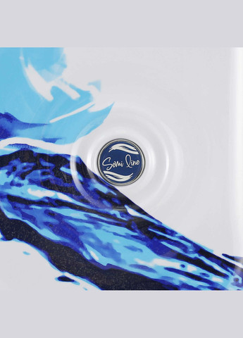 Чемодан 20" (S) White/Blue Print (T5653-1) Semi Line (315936601)