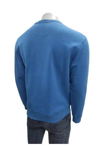 Комбінований чоловічий світшот флісовий з круглим вирізом, з фірмовим логотипом, голубий, розмір m Champion (370442395)