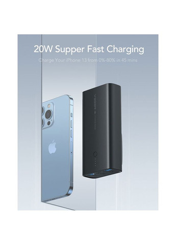 Powerbank ACE100 W1146 10000mAh Black (1283126559143) Veger (332770035)