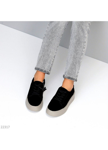 244 Кросівки Замшеві Чорні утеплені на платформі Hengji чорні демісезони (311226204)